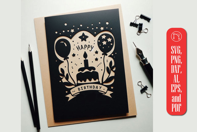 Cricut Birthday Card Paper Cut SVG SVG MD JOYNAL ABDIN 