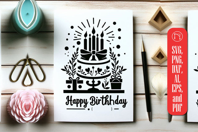 Cricut Birthday Card Paper Cut SVG SVG MD JOYNAL ABDIN 