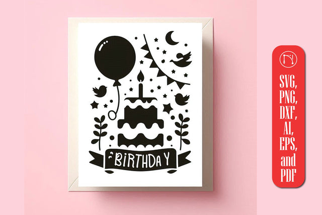 Cricut Birthday Card Paper Cut SVG SVG MD JOYNAL ABDIN 