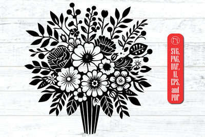 Cricut Bouquet of Flowers SVG SVG MD JOYNAL ABDIN 