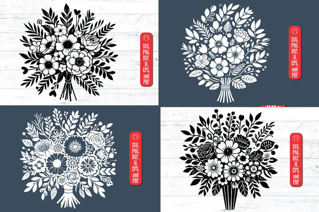 Cricut Bouquet of Flowers SVG SVG MD JOYNAL ABDIN 