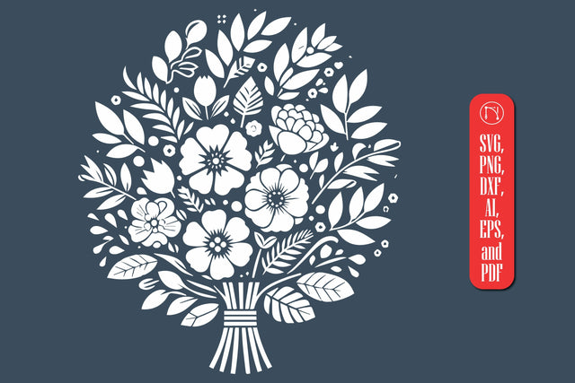 Cricut Bouquet of Flowers SVG SVG MD JOYNAL ABDIN 