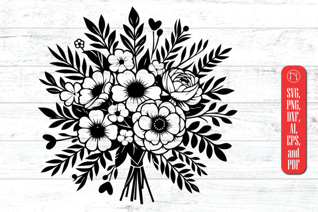 Cricut Bouquet of Flowers SVG SVG MD JOYNAL ABDIN 