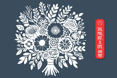 Cricut Bouquet of Flowers SVG SVG MD JOYNAL ABDIN 