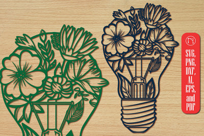 Cricut Bulb with Flowers SVG Set SVG MD JOYNAL ABDIN 