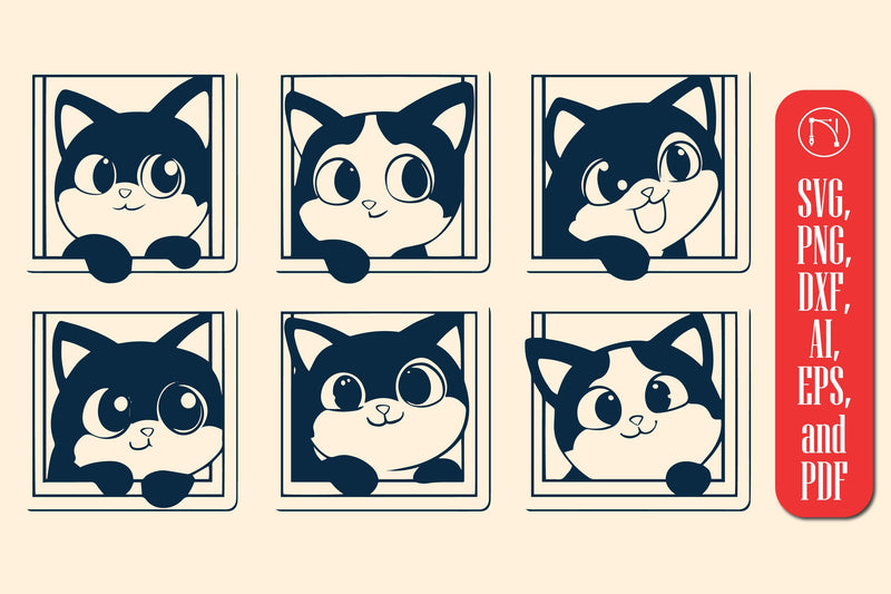 Cricut Cat Peeking from a Window SVG SVG MD JOYNAL ABDIN 