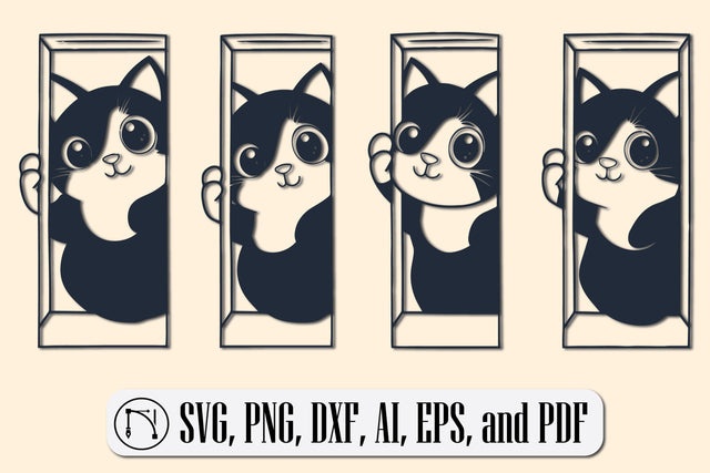 Cricut Cat Peeking from a Window SVG SVG MD JOYNAL ABDIN 