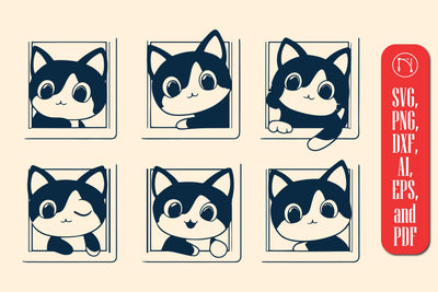 Cricut Cat Peeking from a Window SVG SVG MD JOYNAL ABDIN 
