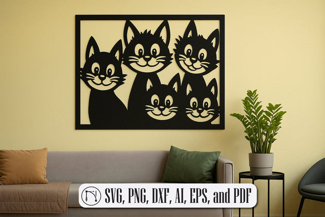 Cricut Cats Wall Art Decor SVG cut file SVG MD JOYNAL ABDIN 