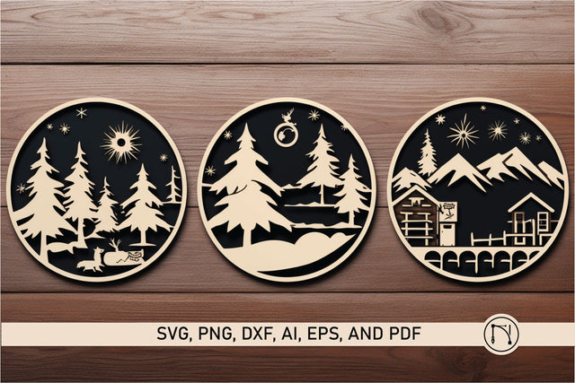 Cricut Christmas Scene Ornament SVG Bundle SVG MD JOYNAL ABDIN 