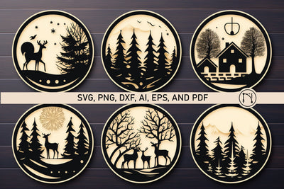Cricut Christmas Scene Ornament SVG Bundle SVG MD JOYNAL ABDIN 
