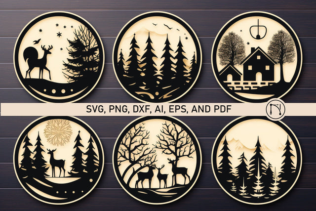 Cricut Christmas Scene Ornament SVG Bundle SVG MD JOYNAL ABDIN 