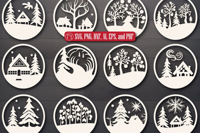 Cricut Christmas Scene Ornament SVG Bundle SVG MD JOYNAL ABDIN 