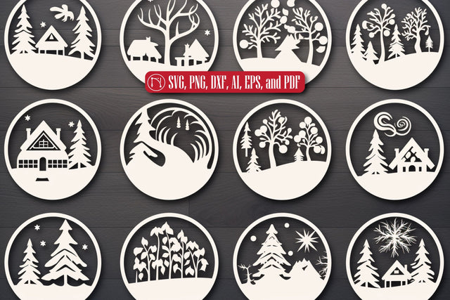 Cricut Christmas Scene Ornament SVG Bundle SVG MD JOYNAL ABDIN 