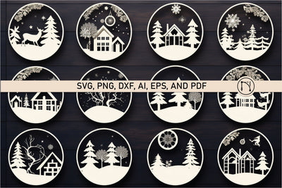 Cricut Christmas Scene Ornament SVG Bundle SVG MD JOYNAL ABDIN 