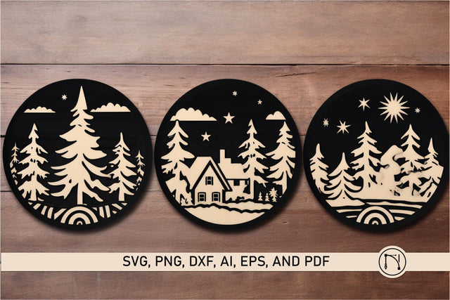 Cricut Christmas Scene Ornament SVG Bundle SVG MD JOYNAL ABDIN 