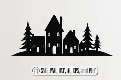 Cricut Christmas Village SVG cut file SVG MD JOYNAL ABDIN 