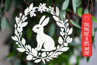 Cricut Easter Wreath with Bunny SVG Cut File SVG MD JOYNAL ABDIN 