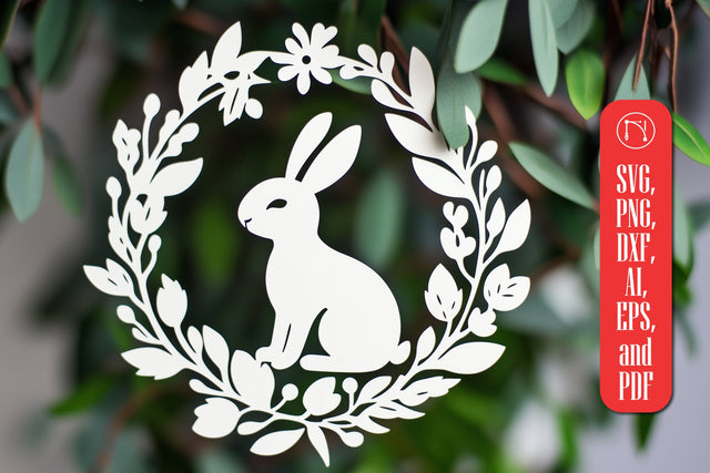Cricut Easter Wreath with Bunny SVG Cut File SVG MD JOYNAL ABDIN 