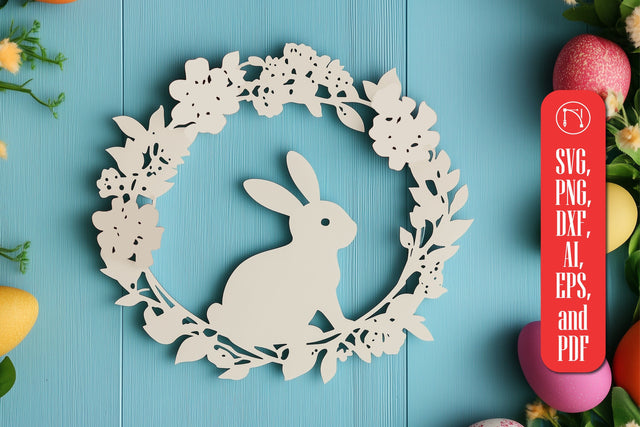 Cricut Easter Wreath with Bunny SVG Cut File SVG MD JOYNAL ABDIN 