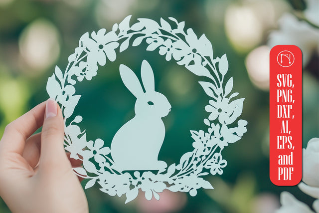 Cricut Easter Wreath with Bunny SVG Cut File SVG MD JOYNAL ABDIN 
