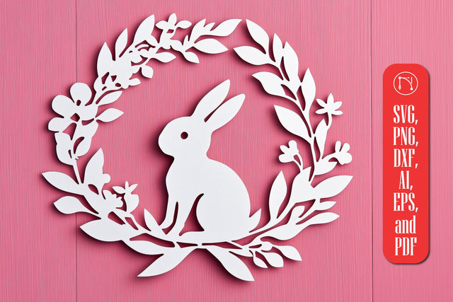 Cricut Easter Wreath with Bunny SVG Cut File SVG MD JOYNAL ABDIN 