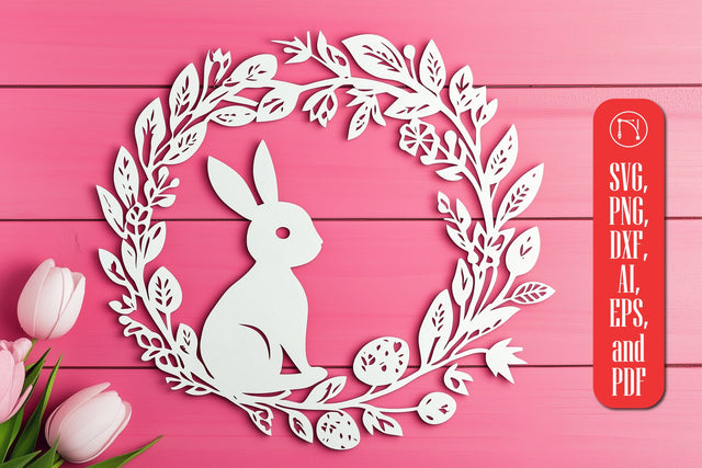 Cricut Easter Wreath with Bunny SVG Cut File SVG MD JOYNAL ABDIN 