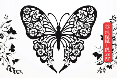 Cricut Floral Butterfly SVG SVG MD JOYNAL ABDIN 
