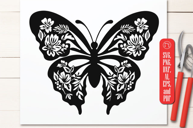 Cricut Floral Butterfly SVG SVG MD JOYNAL ABDIN 
