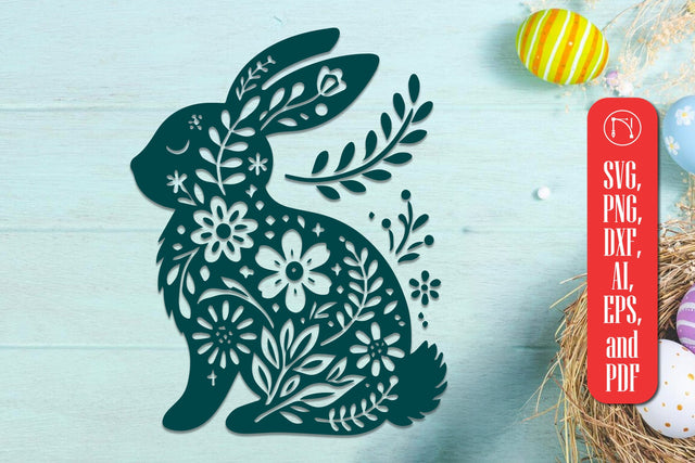 Cricut Floral Easter Bunny SVG Cut File SVG MD JOYNAL ABDIN 