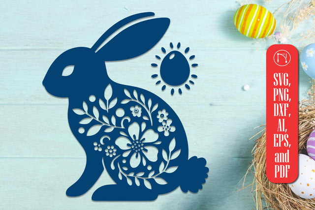 Cricut Floral Easter Bunny SVG Cut File SVG MD JOYNAL ABDIN 