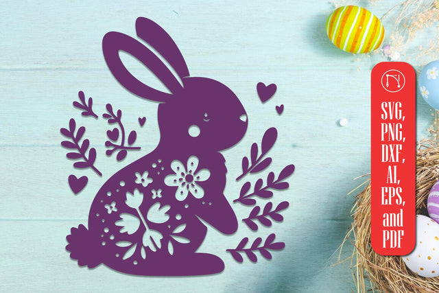 Cricut Floral Easter Bunny SVG Cut File SVG MD JOYNAL ABDIN 