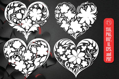 Cricut Floral Flower Heart SVG Bundle SVG MD JOYNAL ABDIN 