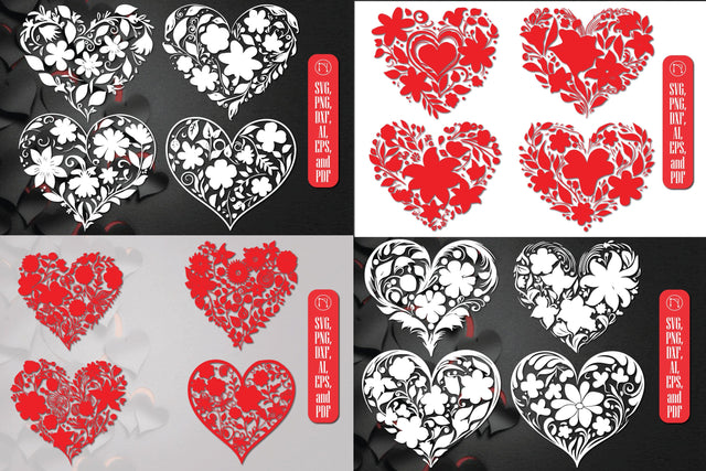 Cricut Floral Flower Heart SVG Bundle SVG MD JOYNAL ABDIN 