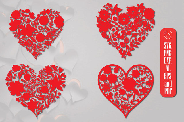 Cricut Floral Flower Heart SVG Bundle SVG MD JOYNAL ABDIN 