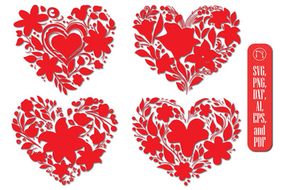 Cricut Floral Flower Heart SVG Bundle SVG MD JOYNAL ABDIN 