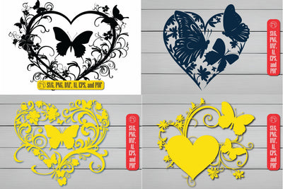 Cricut Floral Heart Butterfly SVG Bundle SVG MD JOYNAL ABDIN 