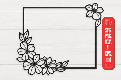 Cricut Floral Metal Frame SVG Cut File SVG MD JOYNAL ABDIN 