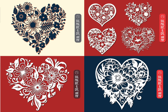 Cricut Flower Heart SVG Cut File Bundle SVG MD JOYNAL ABDIN 