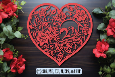 Cricut Flower Heart SVG Cut File SVG MD JOYNAL ABDIN 