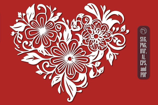 Cricut Flower Heart SVG Cut File SVG MD JOYNAL ABDIN 