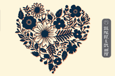 Cricut Flower Heart SVG Cut File SVG MD JOYNAL ABDIN 