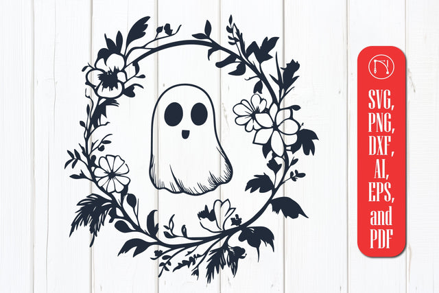 Cricut Ghost with Flower SVG Cut File SVG MD JOYNAL ABDIN 