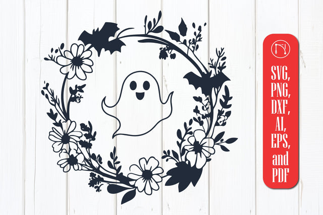 Cricut Ghost with Flower SVG Cut File SVG MD JOYNAL ABDIN 