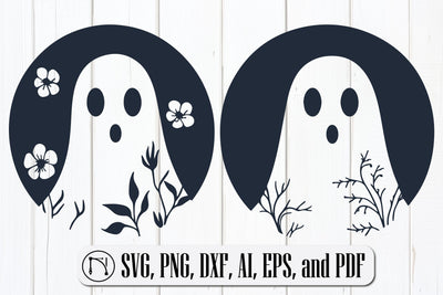 Cricut Ghost with Flower SVG Cut File SVG MD JOYNAL ABDIN 