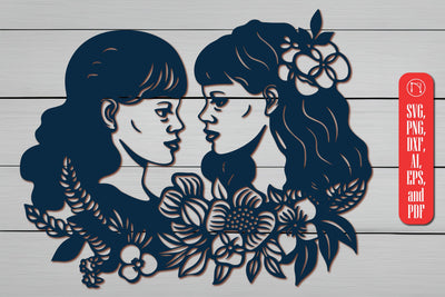 Cricut Girls with Flowers" SVG Set SVG MD JOYNAL ABDIN 