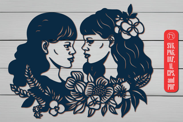 Cricut Girls with Flowers" SVG Set SVG MD JOYNAL ABDIN 