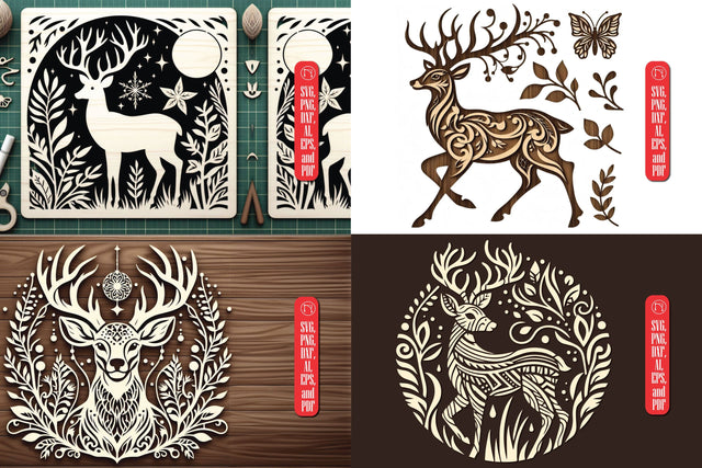 Cricut Laser Cut Panno Deer SVG Bundle SVG MD JOYNAL ABDIN 