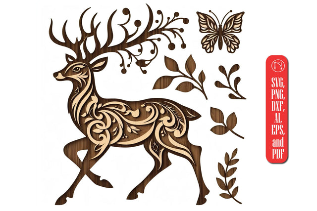 Cricut Laser Cut Panno Deer SVG SVG MD JOYNAL ABDIN 