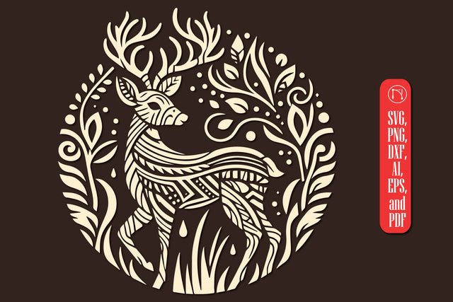 Cricut Laser Cut Panno Deer SVG SVG MD JOYNAL ABDIN 